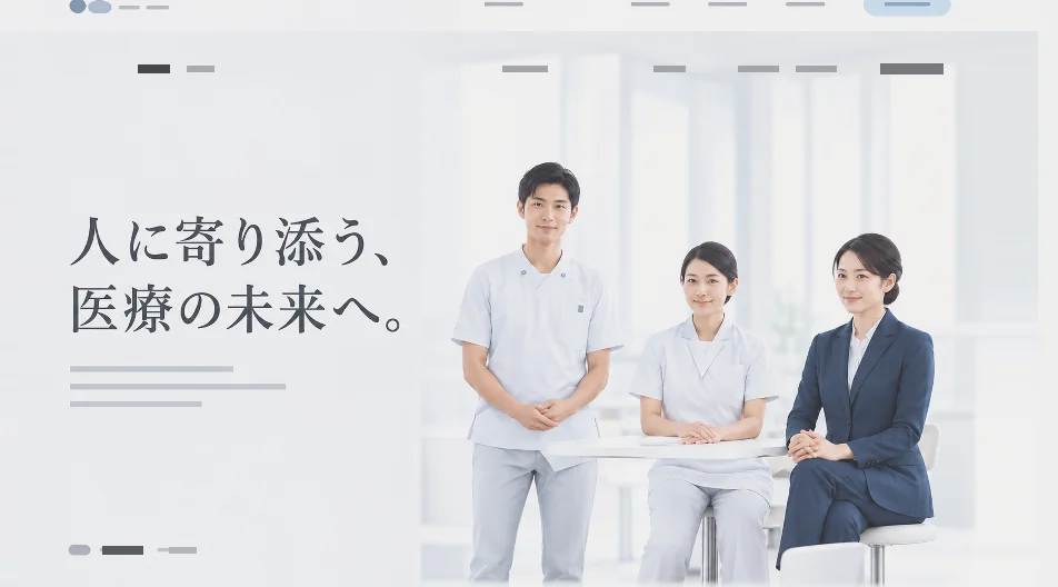 医療機関のWebサイト制作例（「人に寄り添う、医療の未来へ。」）