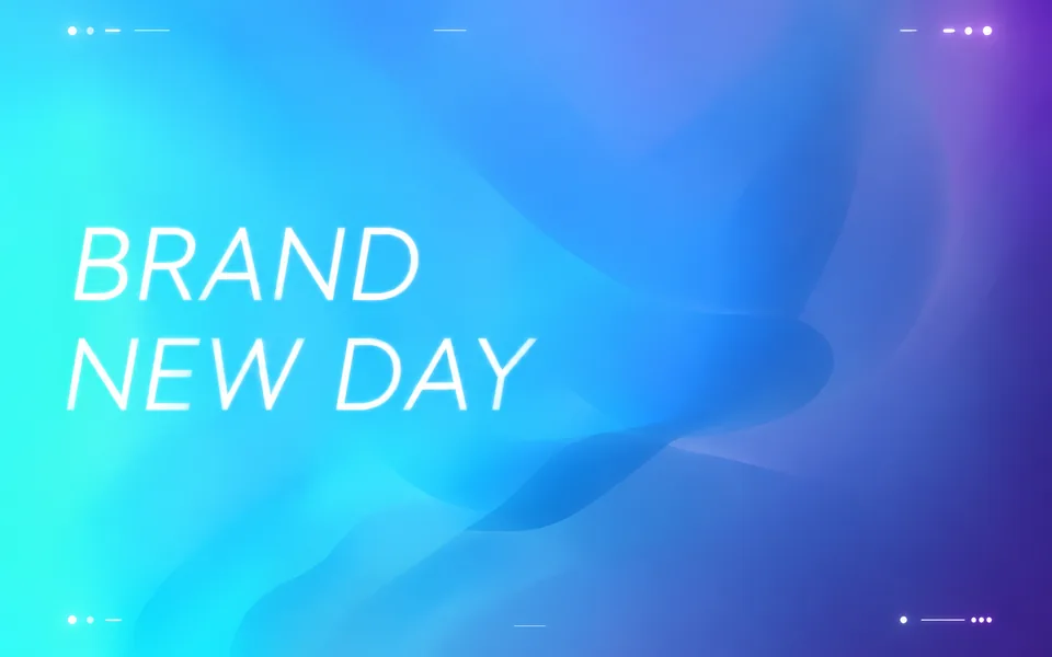 水色から紫のグラデーションに「BRAND NEW DAY」の文字が入ったビジュアル